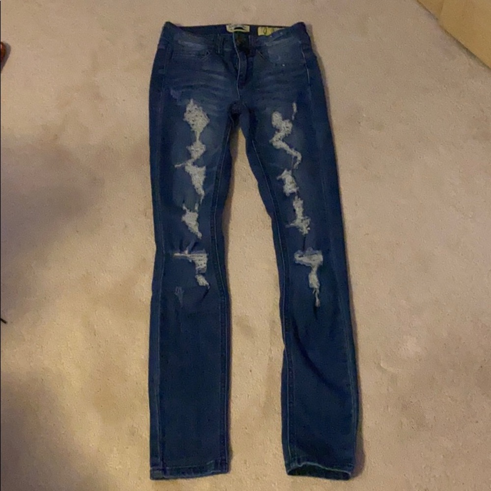 Indigo Rein skinny fit destroyed jeans